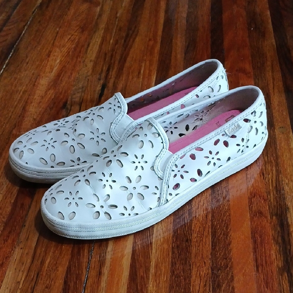 Kate Spade Keds Slip On Leather Sneakers - 7.5 - Picture 1 of 10